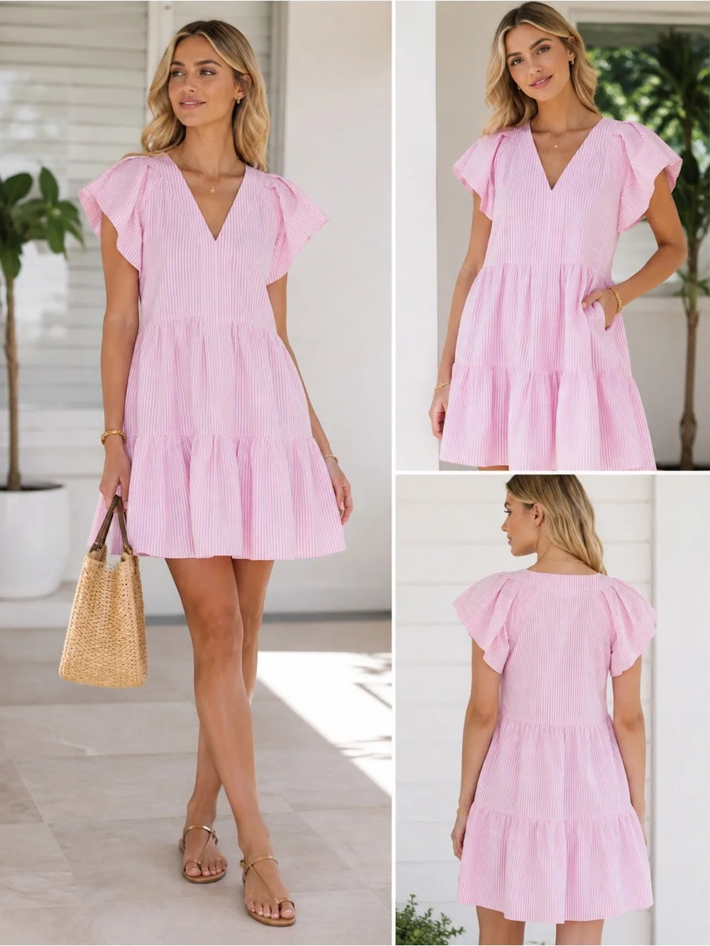 Vineyard Vines Sophie Harbor Seersucker Harbor Dress Size M NWT